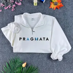 Pragmata Embroidered Quarter Zip, Game Sweatshirt, Intelligent Direction Unification System, Custom Aesthetic Pullover, Unisex Streetwear Mock Neck