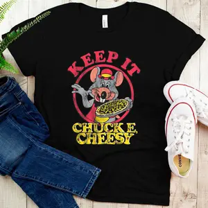 Chuck E. Cheese Keep It Cheesy Distressed Big Chest Logo T-Shirt_1