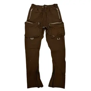 Motive - Stacked Nylon Pants - Brown - MT265