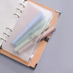 A5/a7 Notebook Folder, 6-Hole Loose-Leaf Design, Zippered Document Organizer, PVC Storage Bag, Ideal for Notebooks & Papers