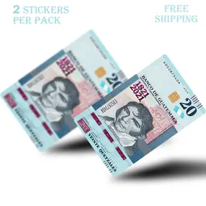 todos los Quetzales 2PC Holographic Credit Card Skin & Debit Card, Trolley & Gym Stickers for Small Chip
