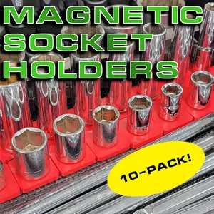 Socket Organizers 10-Pack - 1/4&Quot;, 3/8&Quot; & 1/2&Quot; Drive - Rare Earth Magnet Modular Toolbox Organizer