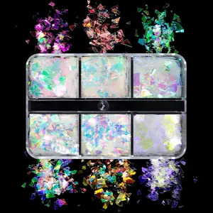 6 Grids of Iridescent Flakes- # 3 - Fairytale