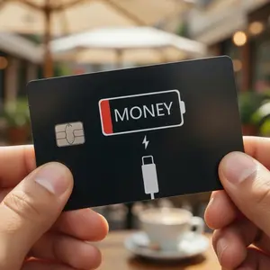 (2 Pack) Funny No Money Debit Card Skin High-Quality Vinyl Card Decal Credit Card Cover Scratch-Resistant Water-Resistant Everyday Accessories