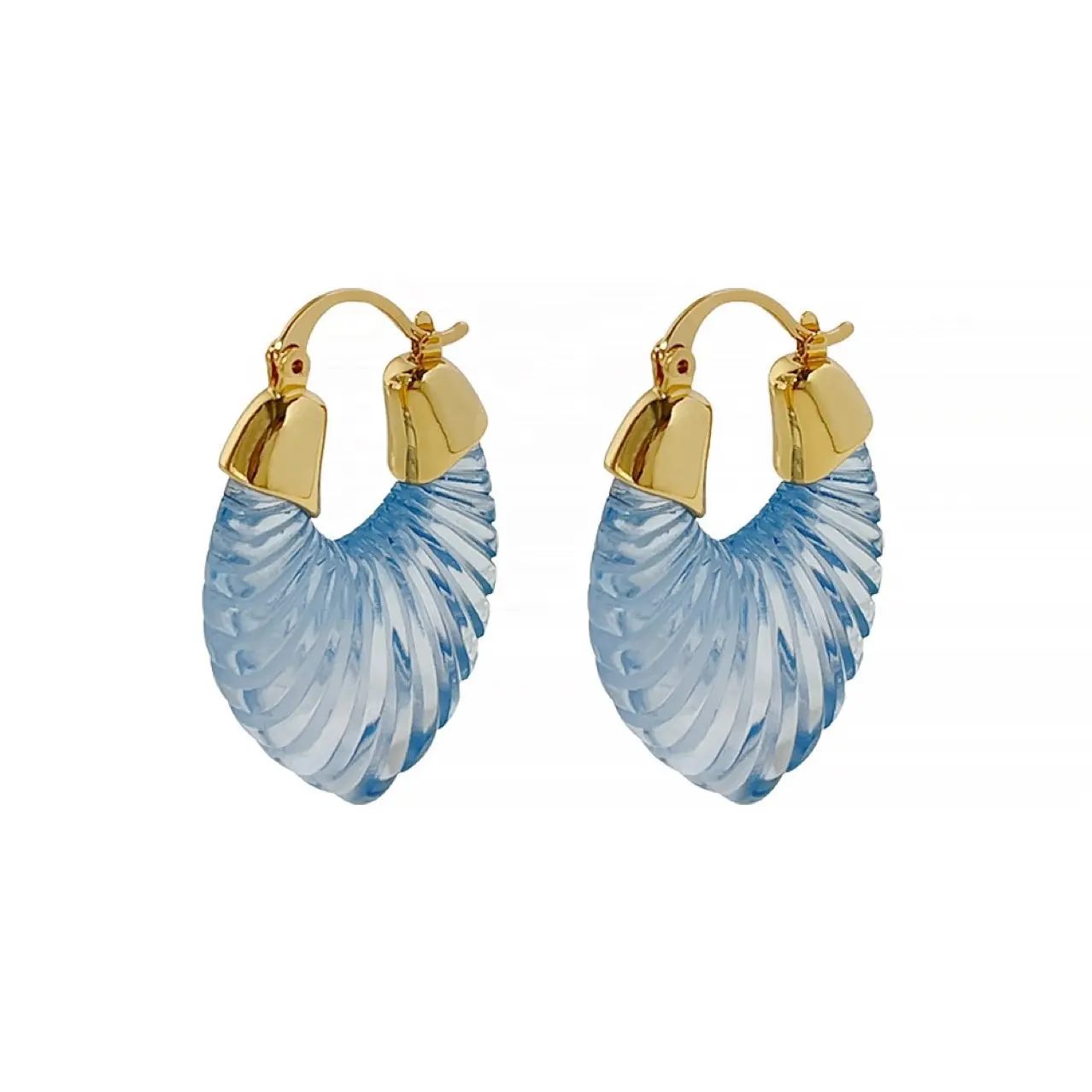 Periwinkle Resin Hoop Earrings