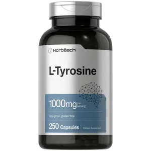 Horbäach L-Tyrosine Supplement | 1000mg | 250 Capsules | Non-GMO and Gluten Free Formula