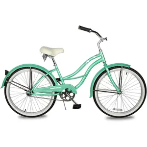 MICARGI 24/26 Inch Adult Cruiser Bicycle Hybrid Bike 1/7 Speeds Commuter Bike for Women, Men, Seniors,Step-Through or Step-Over Bike Steel Frame Multi Colors Style