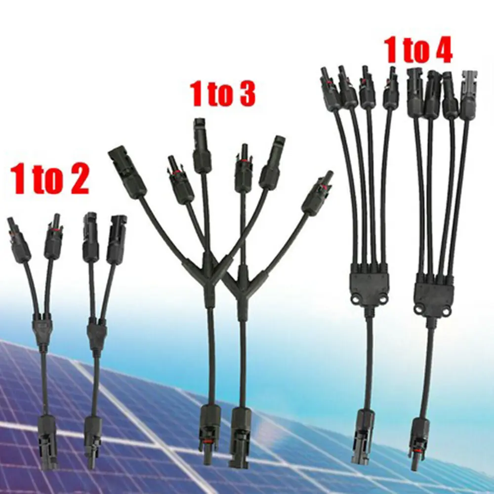 Solar Panel Y Branch Cable Connection Waterproof Adapter Connector Extension