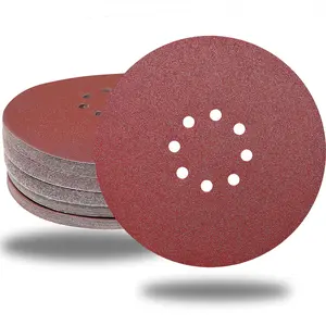 50 count 9 Inch 8 Hole Drywall Sanding Disc - 60 80 120 150 240 Grits, 9" Hook-and-Loop Grinding Abrasive Drywall Sander Paper Sandpaper for Home Walls, Floors Polished Finishing