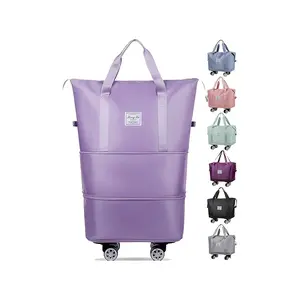 Extra-Large Capacity Travel Duffle Bag - Lightweight, Portable, And Spacious Luggage With Smooth Wheels, Multiple Compartments, And Durable Construction For Overnight Trips And Weekend Getaways - Travelers Outdoor Camping, Shopping Travel, Business