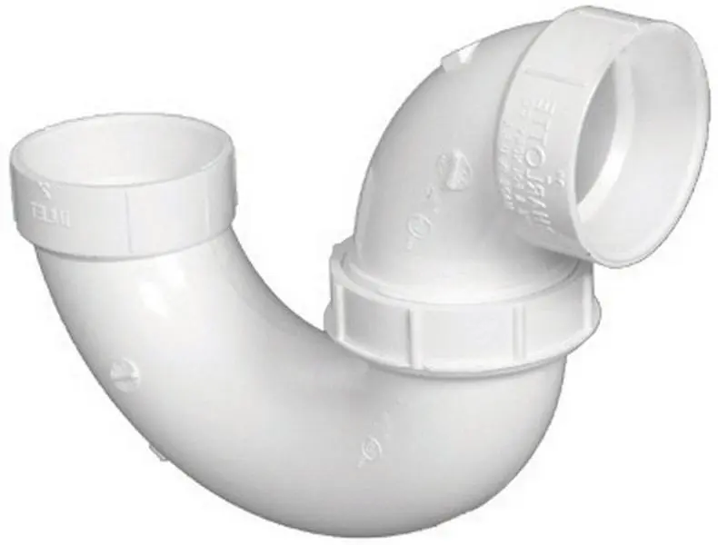 212 MAIN 1-1/2 in. Schedule 40 PVC P-Trap with Hub Ends, Model PVC00708P0800HA, PVC Waste Drain Pipe Fitting for Drain Systems