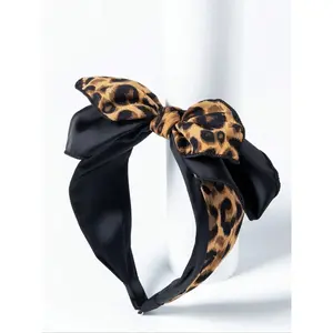 Women's 2-Piece Leopard Print Bow Headband Set • Trendy Everyday Hair Accessories • Versatile Casual Wide Headbands