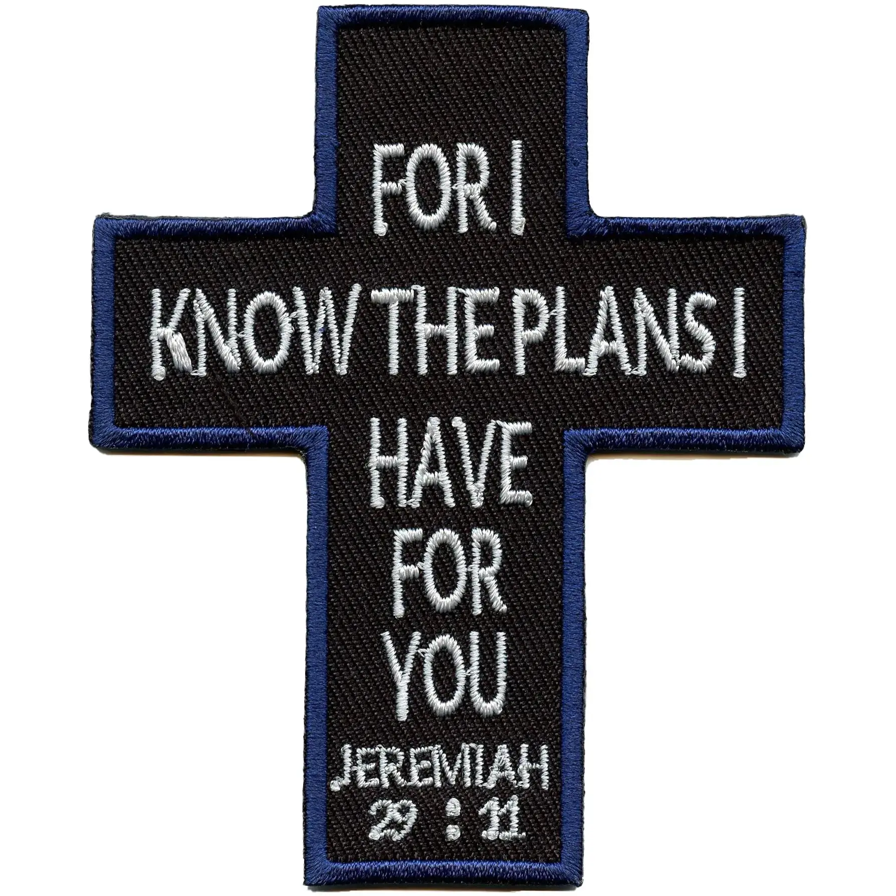 Jeremiah 29:11 Cross Patch Bible Scripture Truth Embroidered Iron-On