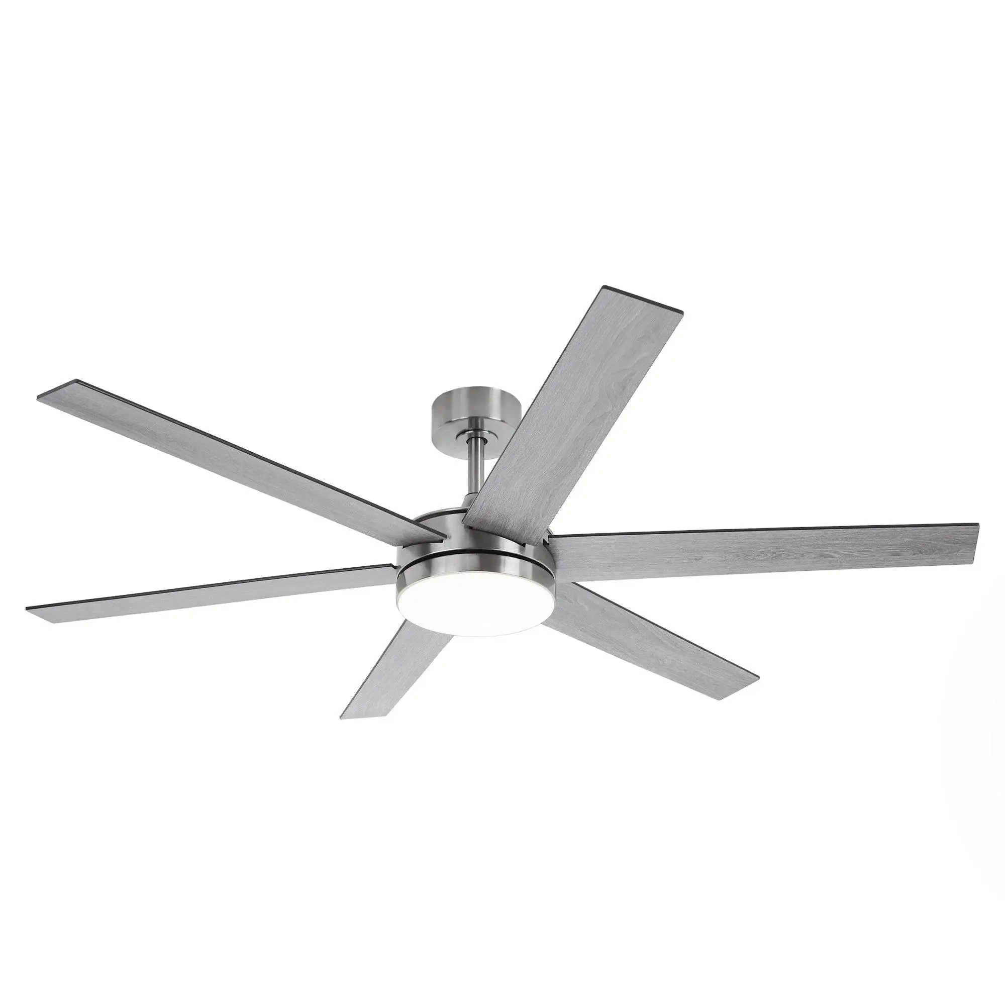60 Inch Modern Ceiling Fan, Volga 6 Blades DC Motor, Downrod Mount & Remote