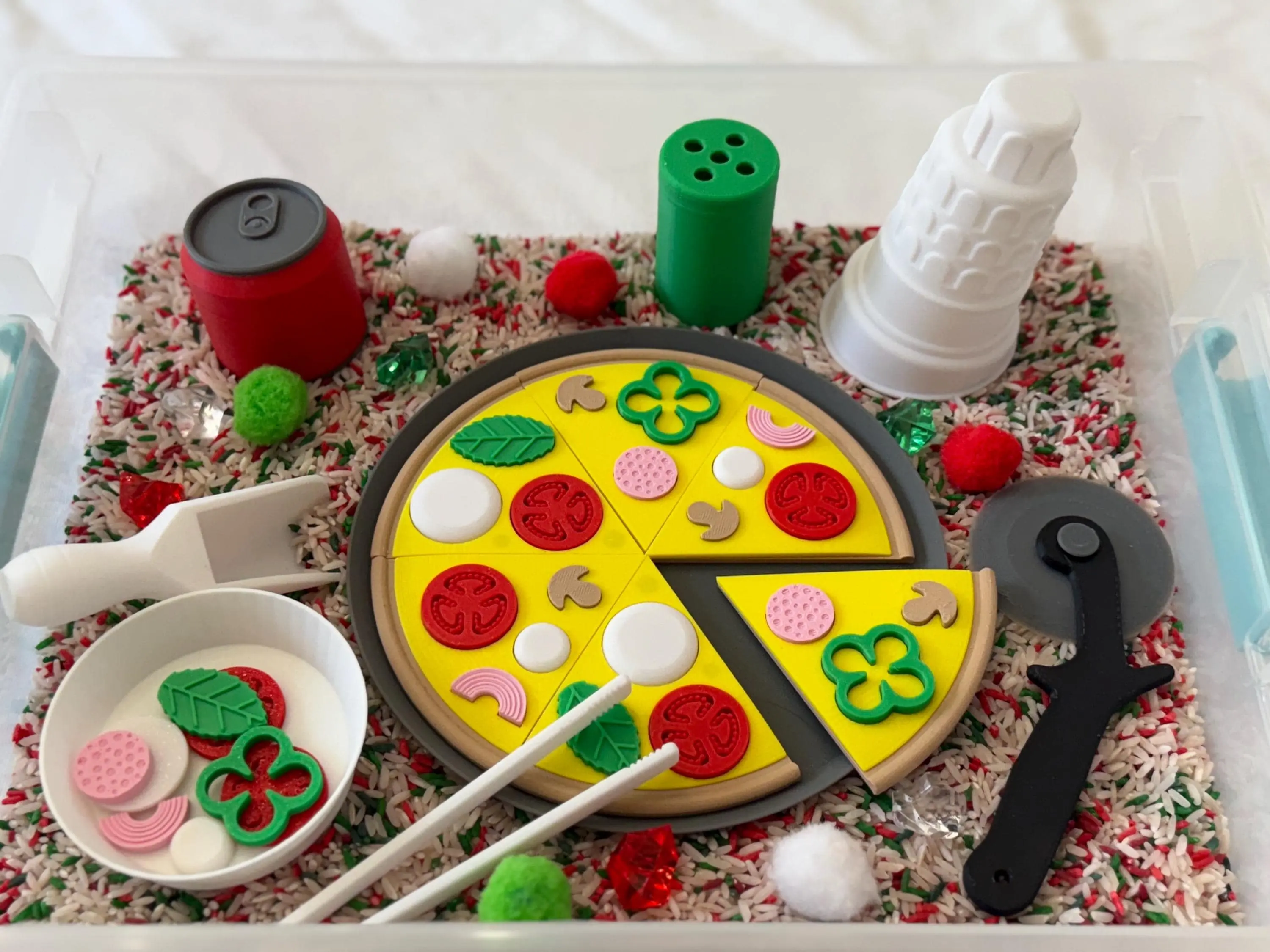 Build a Pizza Sensory Bin Toy, Classic Novelty Stress Relief Toy for Kids