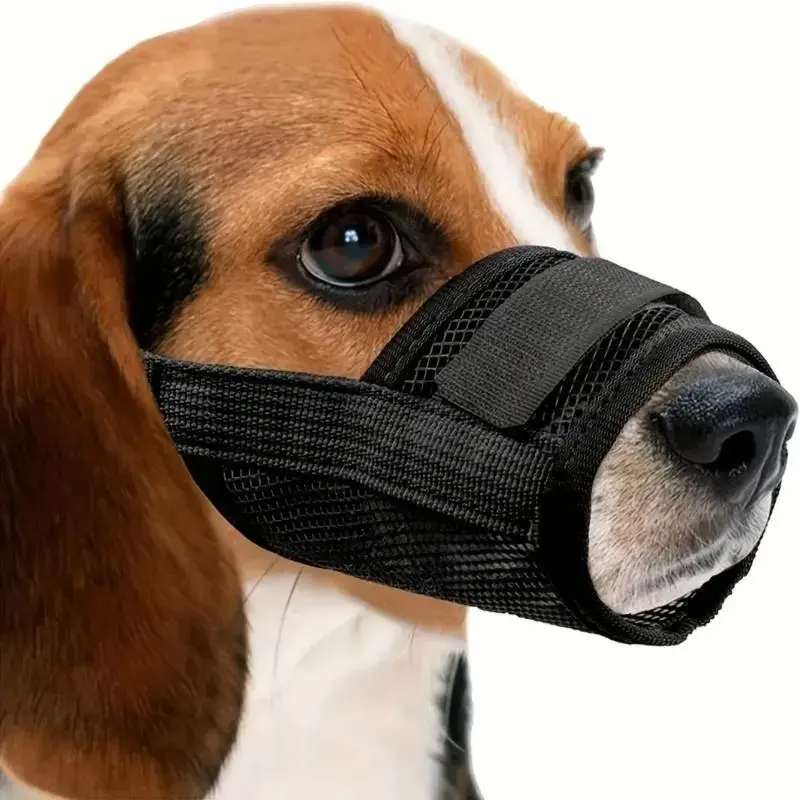 L Size Dog Muzzle - Bite Control Training Aid, Ventilated Mesh, Chew Resistant, Adjustable Straps, Allows Water Drinking, Safe Comfortable for Outdoor Activities, Grooming