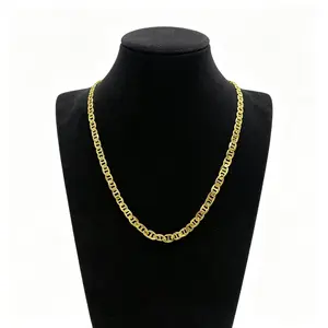 14K Yellow Gold The Diamond Deal Unisex 14K Yellow Gold  4.5mm Shiny Mens Mariner-Link Chain Necklace  (  20" inch)
