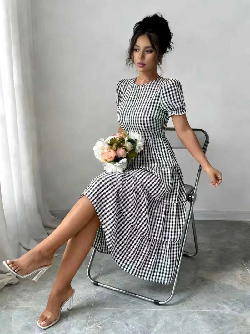 black and white plaid dress outfit - TikTok Shop black and white plaid dress outfit - TikTok Shop