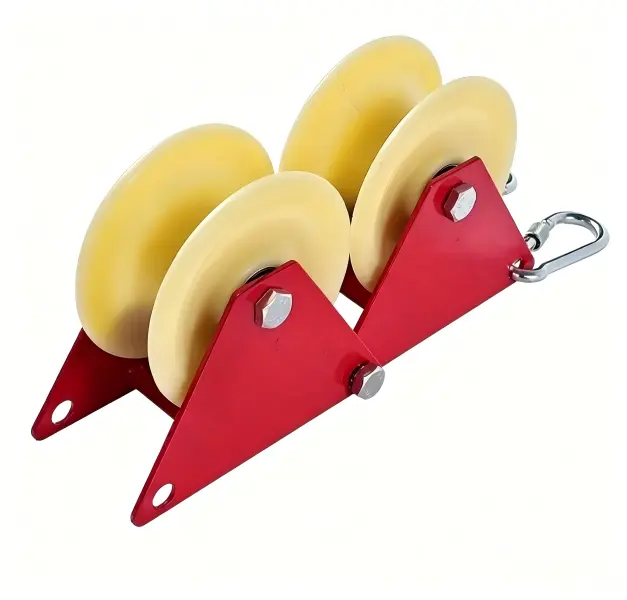 Heavy Duty Corner Pulley Hardware System - 660lbs Capacity Edge Protection Lifting Tool with Carabiner, Rope, Manual Fold for Lifting Tasks & Easy Material Handling