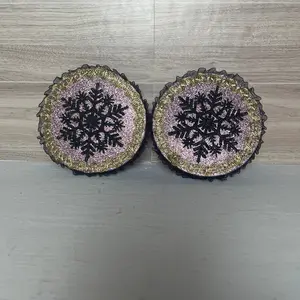 Goth Mauve, Snowflake with Gold trim Foam Lollipops (2)