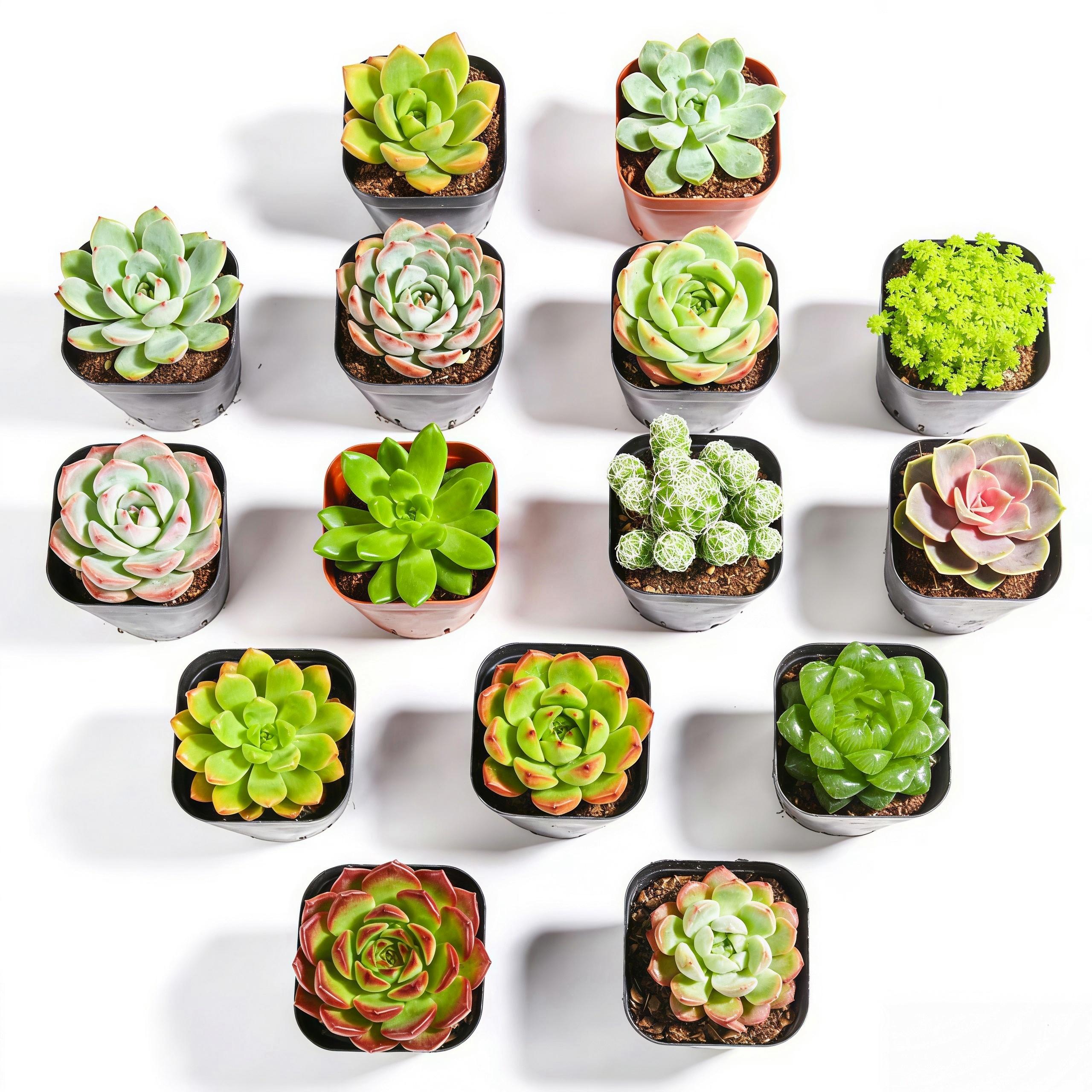 15 Rare Succulent Plants Variety Pack — Live Houseplants Collection with Rosettes & Trailing Succulents for DIY Terrarium Garden