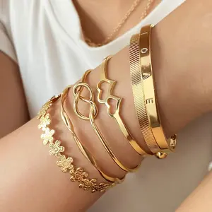 6 Pcs/Set Love Flower Love Knot Bracelet Set, Women's Bracelet Combination, Bracelet Set, High Quality Bracelet,bracelet lady
