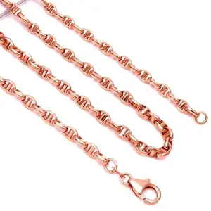 Copper Plated Rose Gold Style Chunky Necklace Hip Hop Fashion Chains Stacking Charms Jewelry for Men and Women NONE