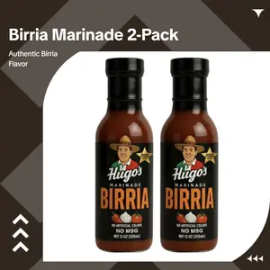 Hugo's Authentic Birria Marinade (2-Pack) | Fall-Apart Beef in 1 Hour | Traditional Mexican Flavor, No MSG, 12 oz Bottles