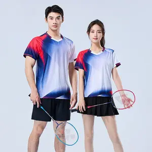 New short-sleeve suit for men and women, bulk purchase with custom printing, quick-dry table tennis uniform for corporate competitions and training
