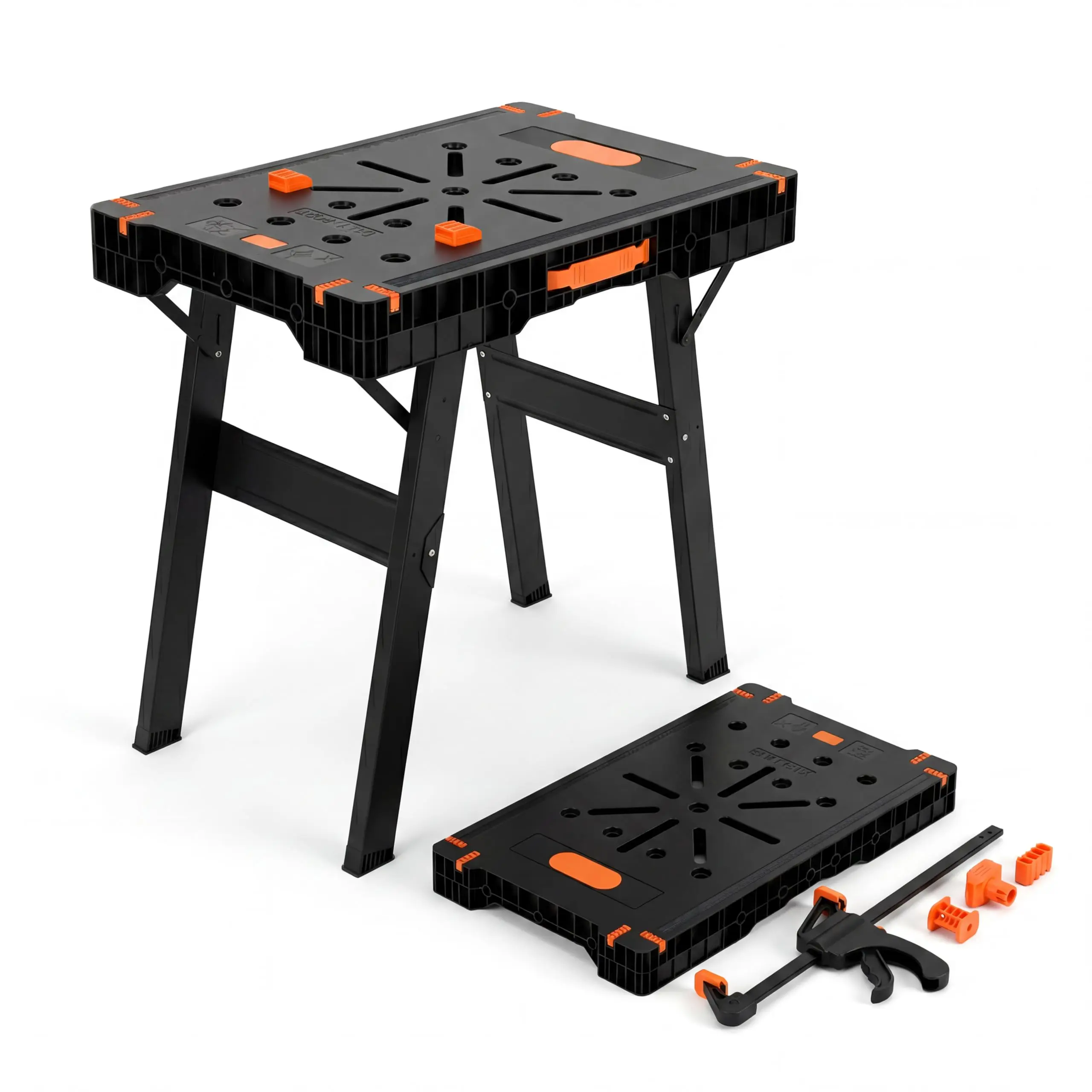 Garvee 2-in-1 Folding Work Table & Heavy-Duty Sawhorse, 35" x 23" Large Work Surface, 300 LBS Load Capacity Only 30 LBS Lightweight Frame, Portable Foldable Workbench for Garage, Workshop & Jobsite