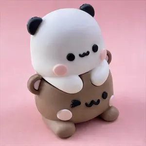 Kawaii Bubu and Dudu Ornament Cute Anime Panda Yier Figure Cake Decor Couple Gift Desktop Ornament Valentine's Day Gifts
