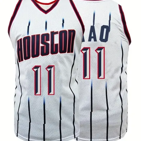 Men's Letter & Number Embroidery Basketball Jersey, Loose V Neck Sleeveless for Training & Competition, Breathable Comfortable, Workout Sportswear, Gym Workout Tops, Workout Clothes