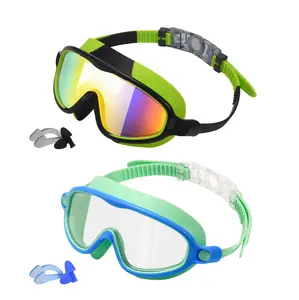 2 Pack Swim Goggles for Kids Ages 3-15 Anti-Fog Anti-UV Wide Vision Waterproof No Leak Swimming Goggles for Boys and Girls Outdoor