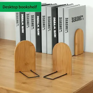 Wooden Bookends, 1/2/3 Pairs Creative Book Ends, Desk Organizer for Home Office, Book Ends for Shelf, Desk Accessories, Office Supplies