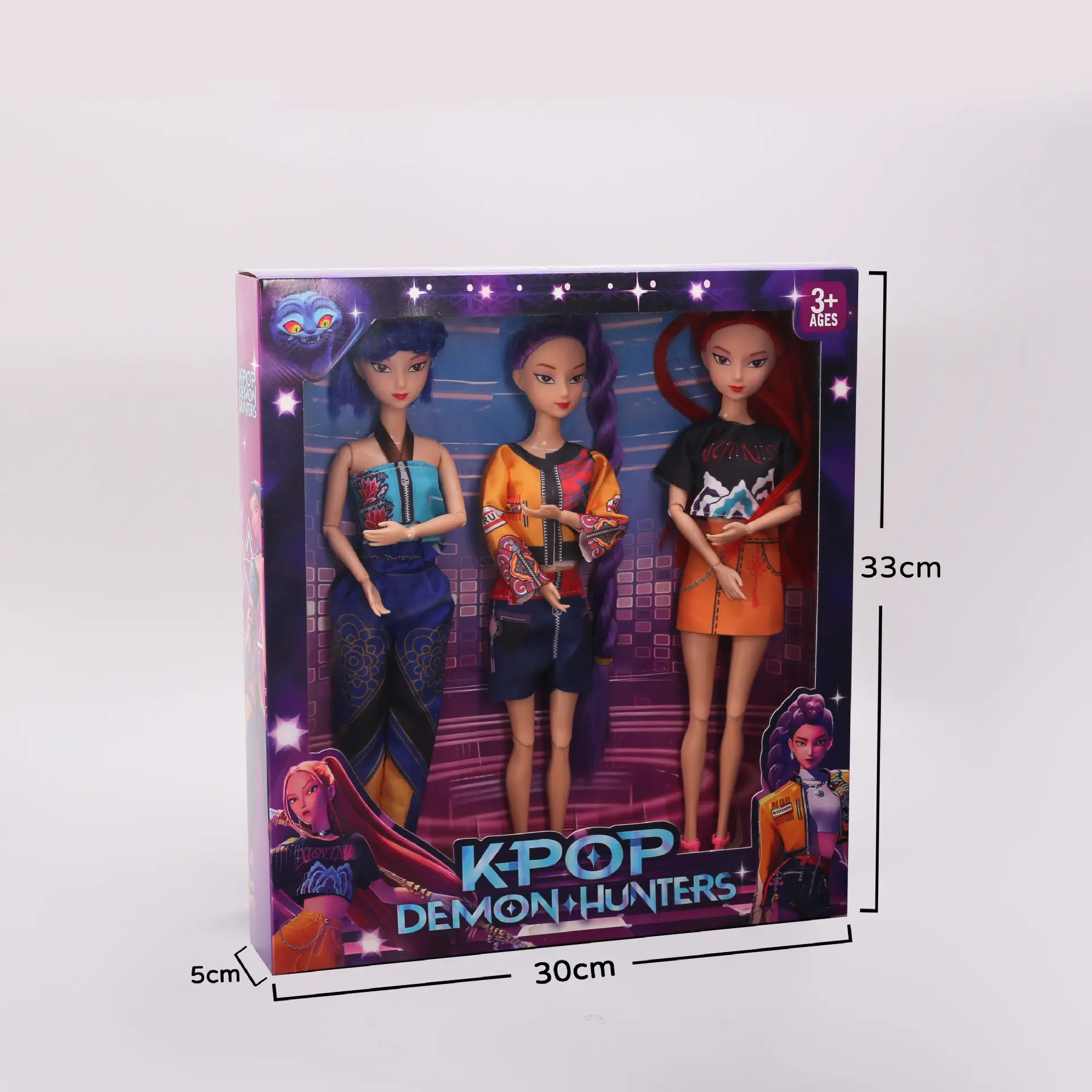 3-Piece K-Pop Hunter Girl Doll Set – 11.5-Inch Collectible Fashion Dolls for Kids, Teens & Anime Fans