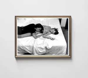 Johnny Depp and Kate Moss Poster, Bedroom Decor, Black and White