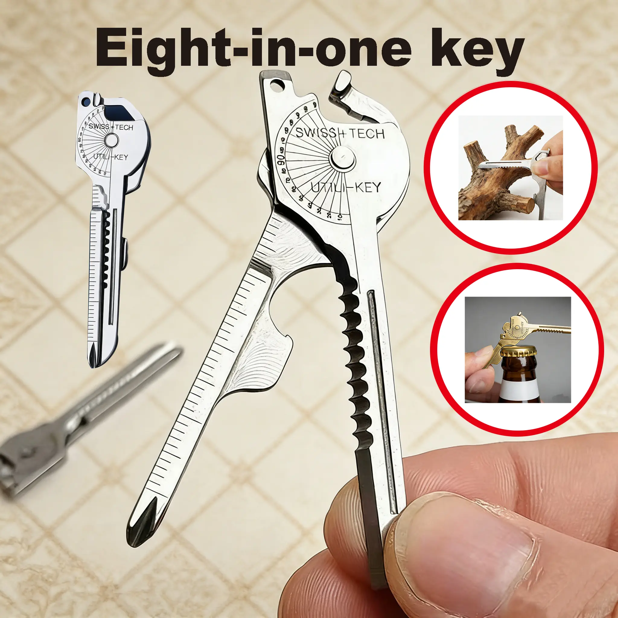 8 In 1 Screwdriver Keychain (2 Counts), Multifunctional Rustproof Portable Carabiner Bottle Opener Keychain For Outdoor Camping Hiking, Camping Gadgets 2024, Camping Essentials, Christmas Gift