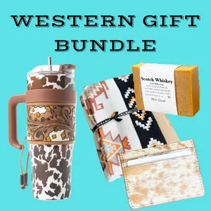 Western Cozy Gift Bundle – Blanket, Tumbler, Goat Soap & Western Accessory | Perfect Cowgirl Gift