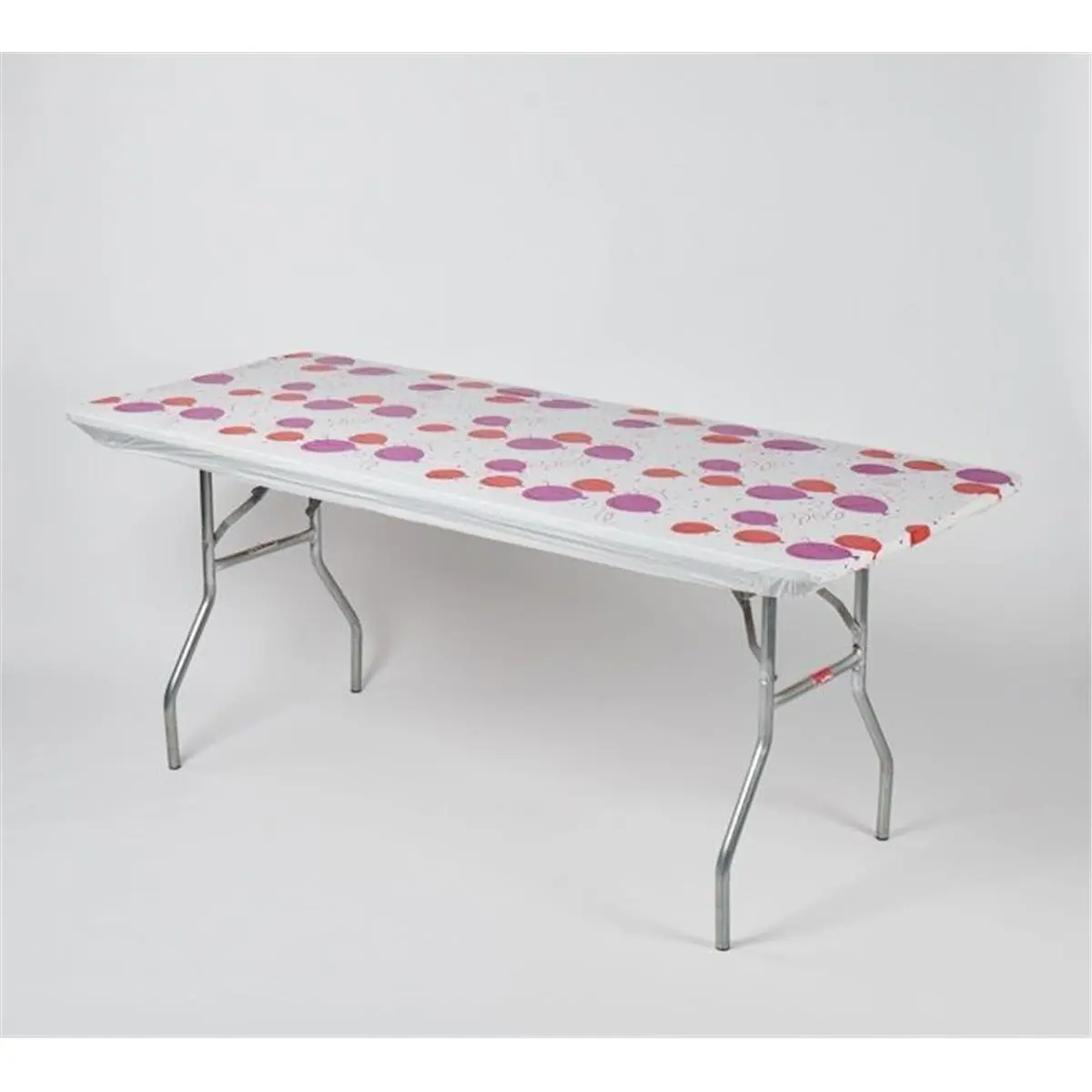 Kwik-Covers 3096PK Rectangular Vinyl Tablecloth, 30in x 96in, Elastic-Edged, for Festive & Party Use