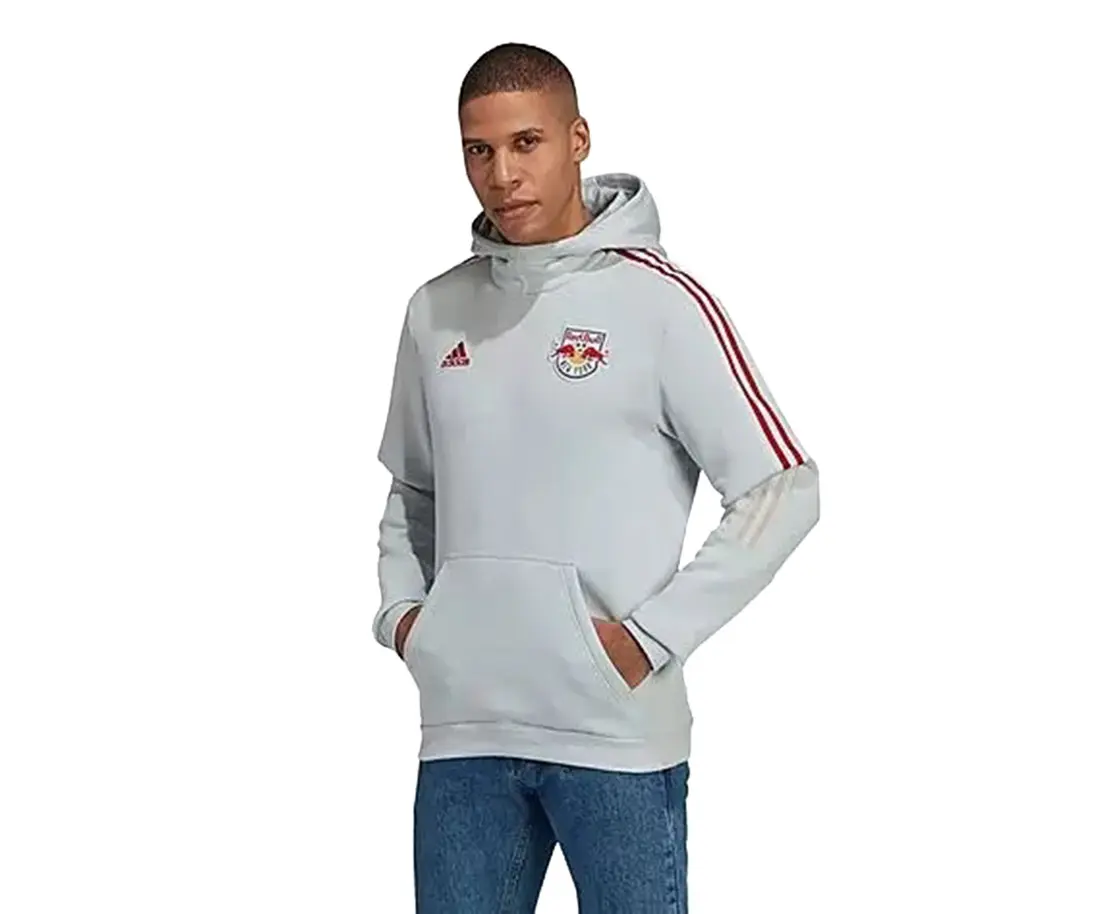 Adidas NY Red Bulls Men's Travel Hoody, Long Sleeve Pullover Athletic Sweatshirt for Activewear Menswear, Sweatshirts, Sports Clothes