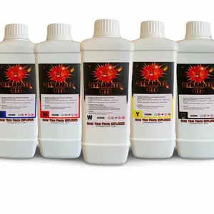 C. M. Y. K. + W.  Dynamite DTF Ink for DTF Printers,Epson Printer, (5)- 1 liter bottles CMYK+W.