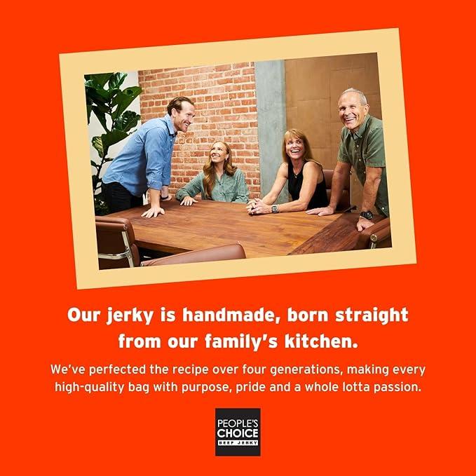 People's Choice Beef Jerky - Classic - Hot & Spicy - Big Slab - Whole Muscle Premium Cuts - Bulk Jerky Package - Thin Sheets - Low Sodium Low Salt High Protein Meat Snack - 15 Count, 1 Bag Flavor