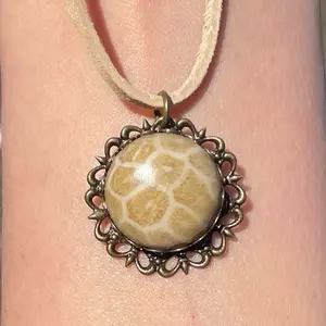 Fossil Coral Necklace natural gemstone #handcrafted