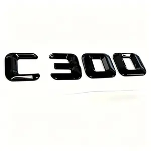 1PC 2010-2013 C300 C 300 Car Trunk Rear Letters Word Badge Emblem Decal Sticker (Gloss Black)