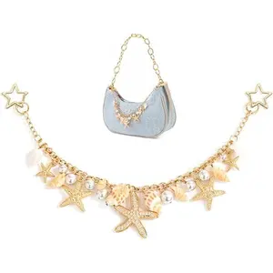 ChicBijoux B Bag Purse Charms for Handbags Starfish Bag Charm Ocean Shell Keychain Summer Jewelry Beach Vacation Outfits for Women