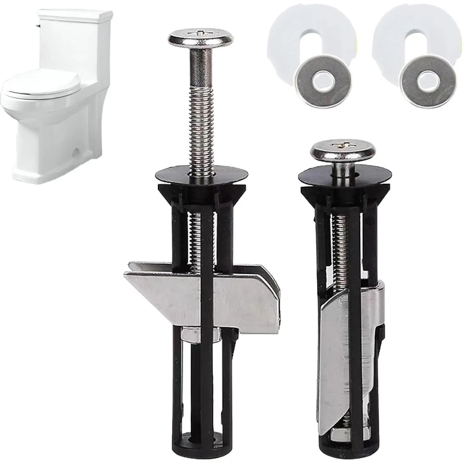 2 Pcs Universal Toilet Seat Bolts Kit | Heavy Duty Replacement Hardware with Screws, Washers & Nuts 2 Pcs Universal Toilet Seat Bolts Kit | Heavy Duty Replacement Hardware with Screws, Washers & Nuts