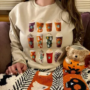 Halloween Pumpkin Spice Coffee Sweatshirt | Fall Cozy Autumn Crewneck Unisex Fit