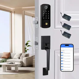 Keyless Entry Door Lock with Handle, Fingerprint Deadbolt Door Lock, Smart Door Locks for Front Door, Full APP Control Electronic Digital Keypad Lock