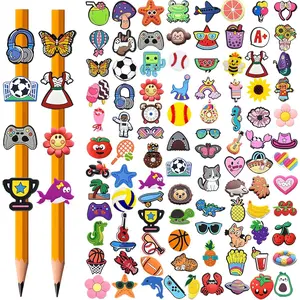 100 count Pencil Toppers,Cute Pencil Charms for  Classroom Prizes & Decorations for School Supplies, Classroom Rewards  Incentives