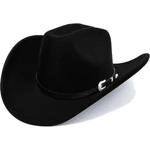 Vintage Western Cowboy Hat for Men Outback Cowgirl Hat Rode Felt Fedora Gus Hat Women M/L